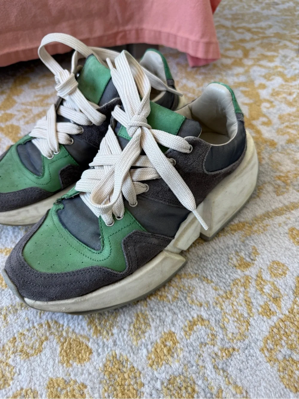 Maison Martin Margiela MM6 Green and Gray Lace-Up Sneakers